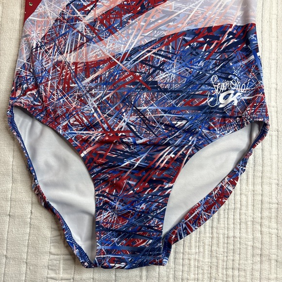 GK Elite SIMONE BILES " Wild Patriot" Gymnastics Leotard AM Adult Medium - Picture 3 of 13